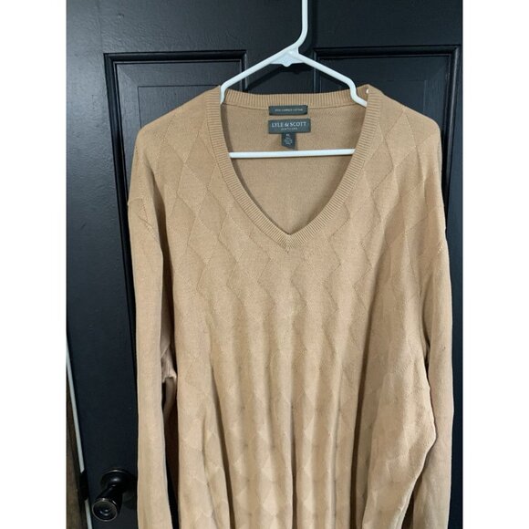 Lyle & Scott Scotland Mens Sweater Jumper XL Combed Cotton Rib Scottish Argyle - Picture 2 of 8